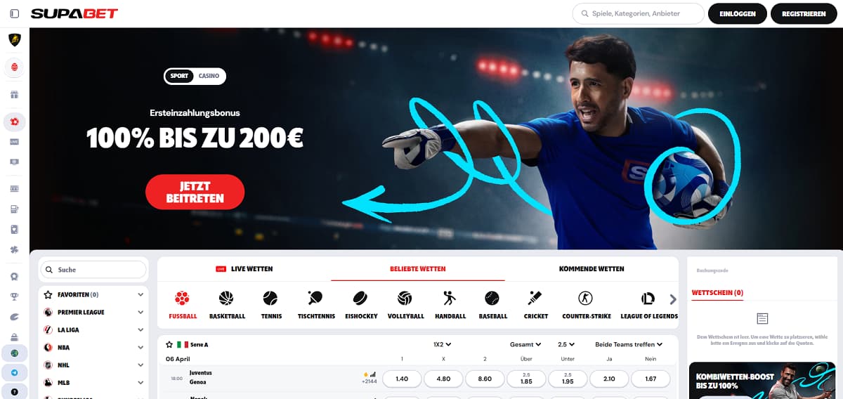 Neben einem umfassenden Sportwetten-Bereich punktet Supabet als wettanbieter ohne oasis mit exklusiven Extras wie einem eigenen Bonus-Shop und einem lukrativen VIP-Cashback von bis zu 15 %.